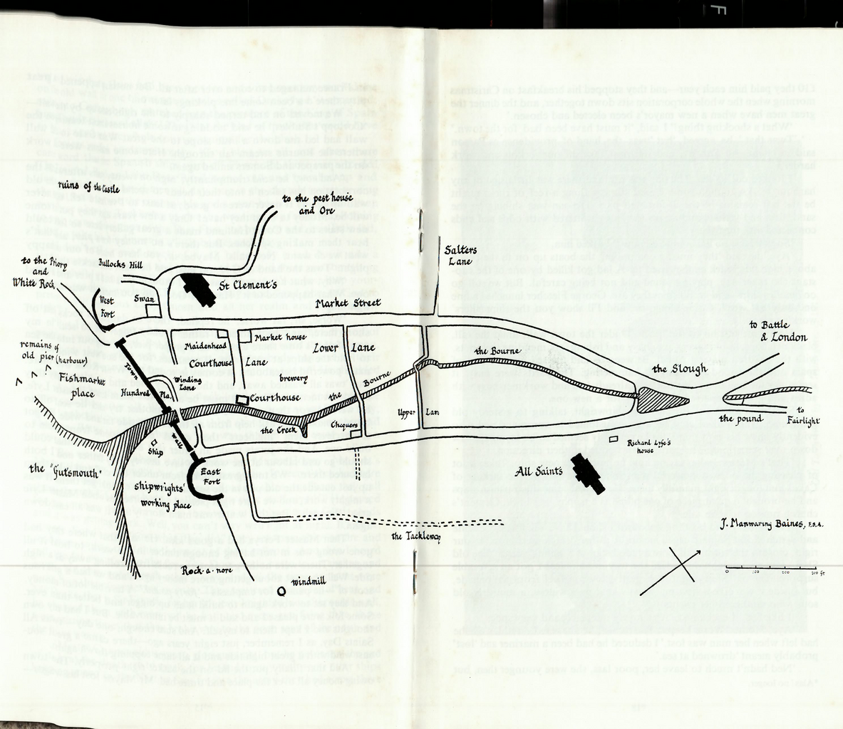 File:1605 Map of Hastings landmarks from J. Manwaring Baines' book.png