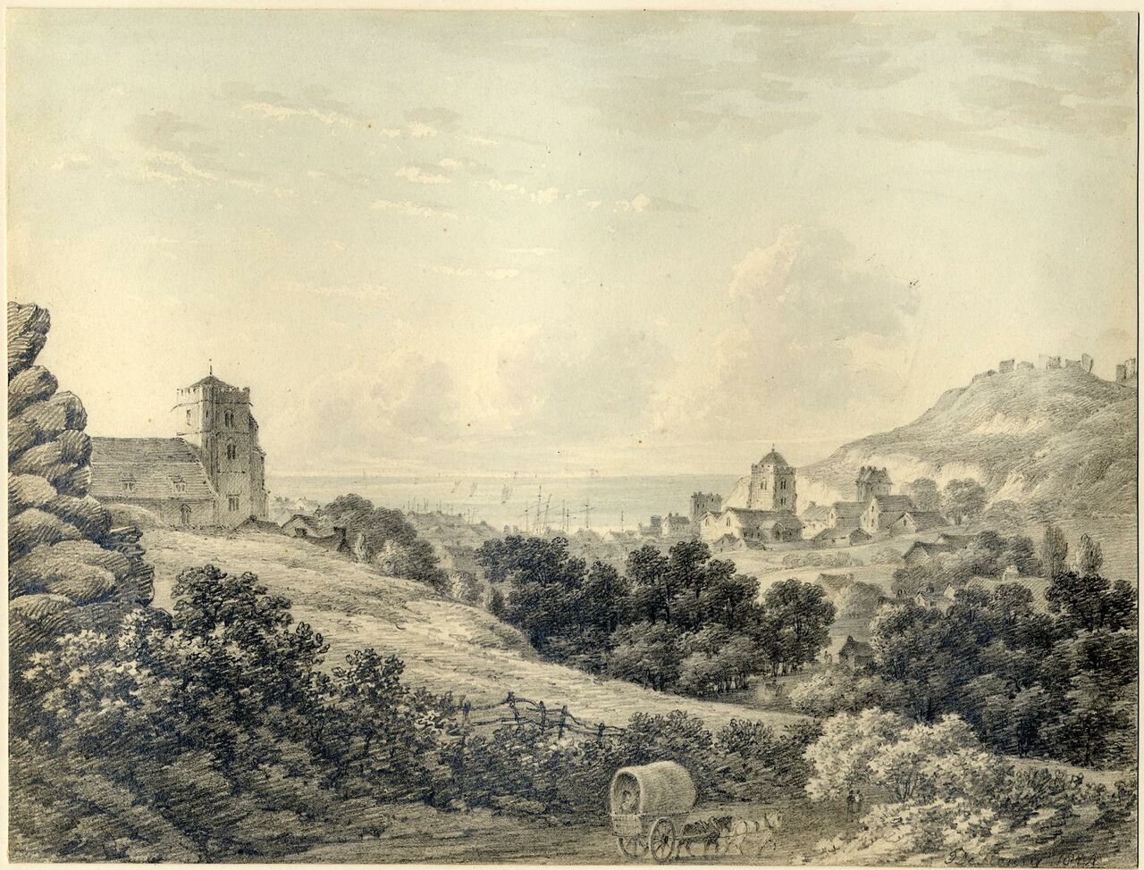 File:All Saints Church and Old Town c1824.jpg