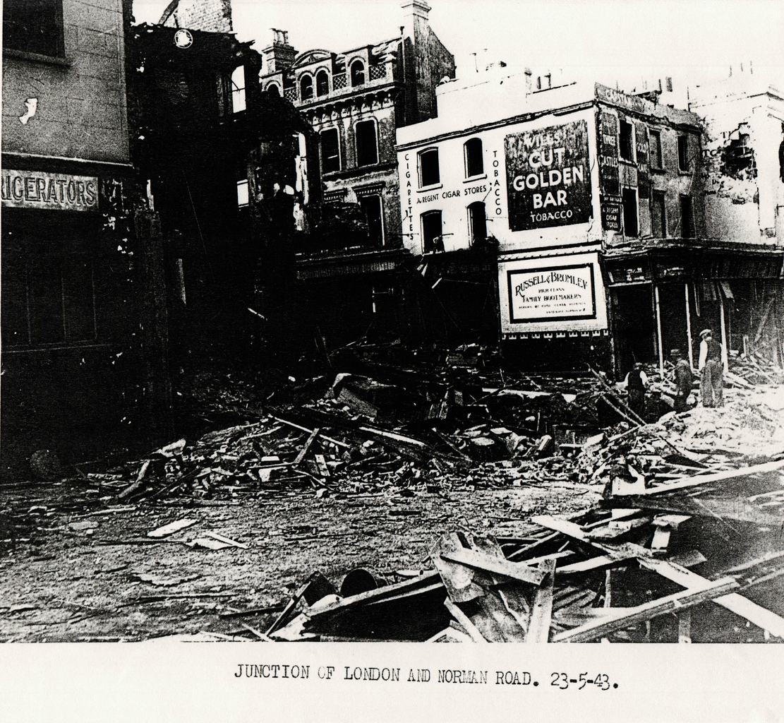 File:Bomb Damage to London Road-Norman Road Junction 1943.png