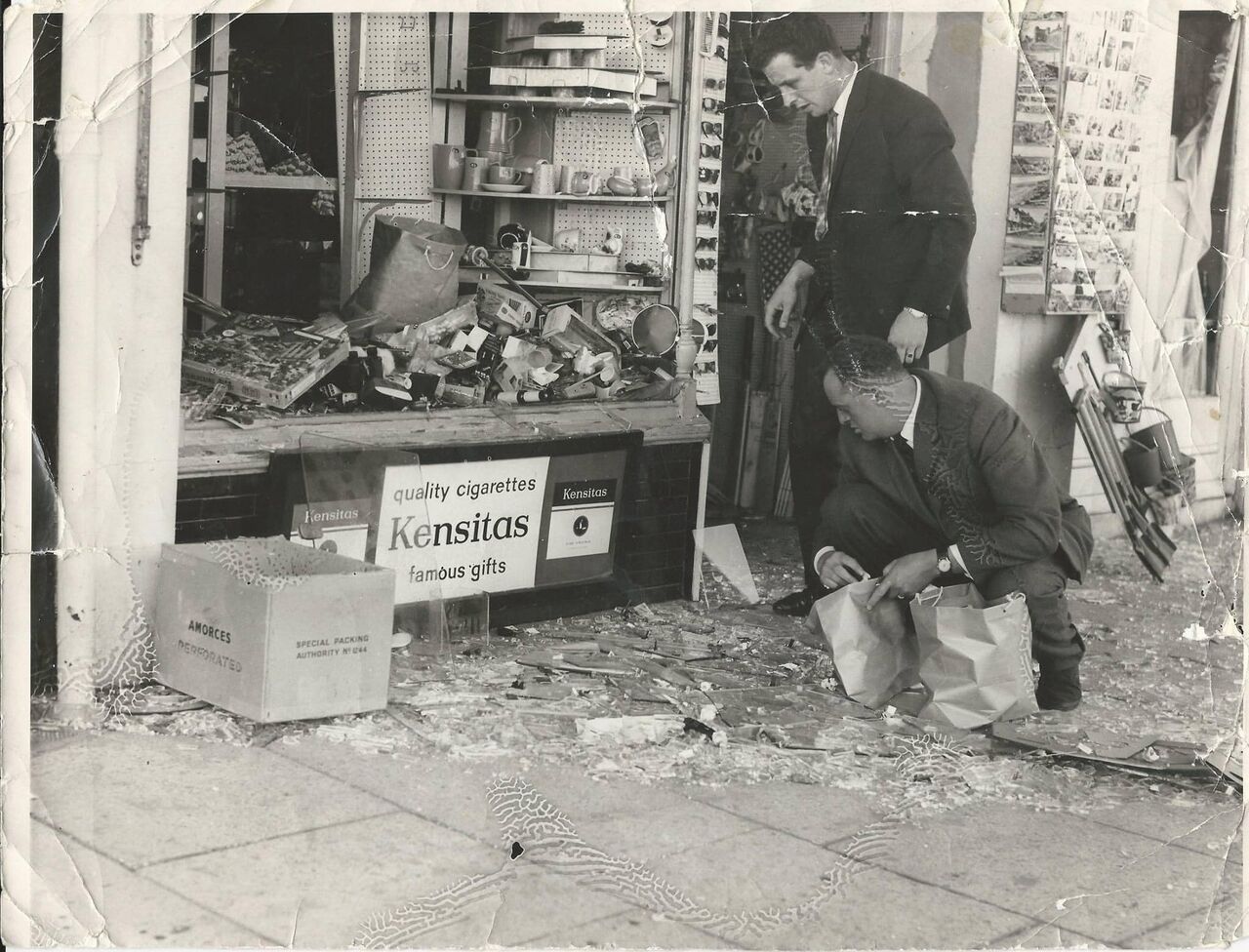 File:Damage to neighbouring shops from Milo's 1963 explosion.jpg