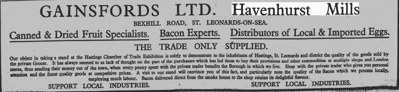 File:Gainsfords Advertisement for Hastings Trade Exhibition 1929.png
