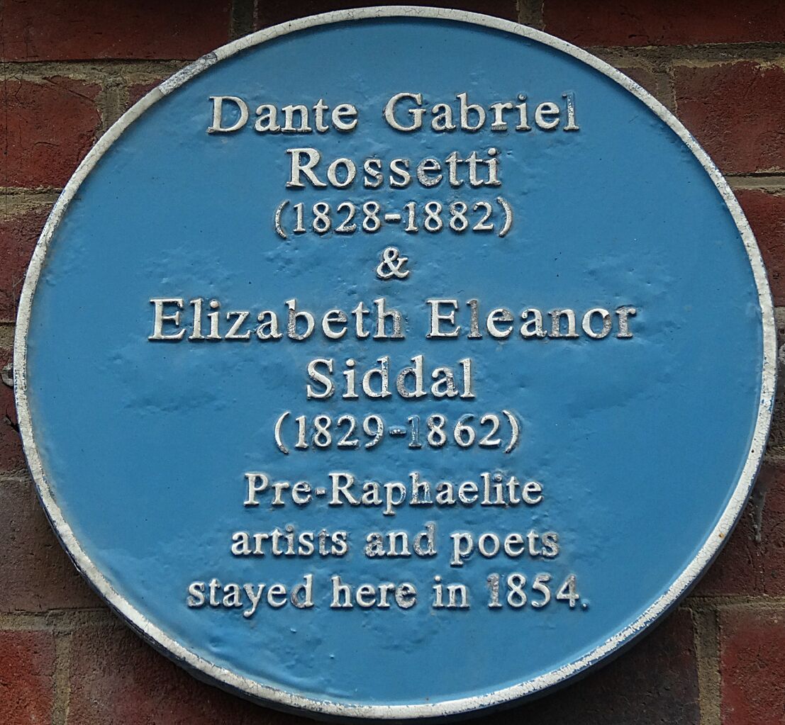File:Rossetti & Siddal Blue Plaque, 5 High Street.jpg