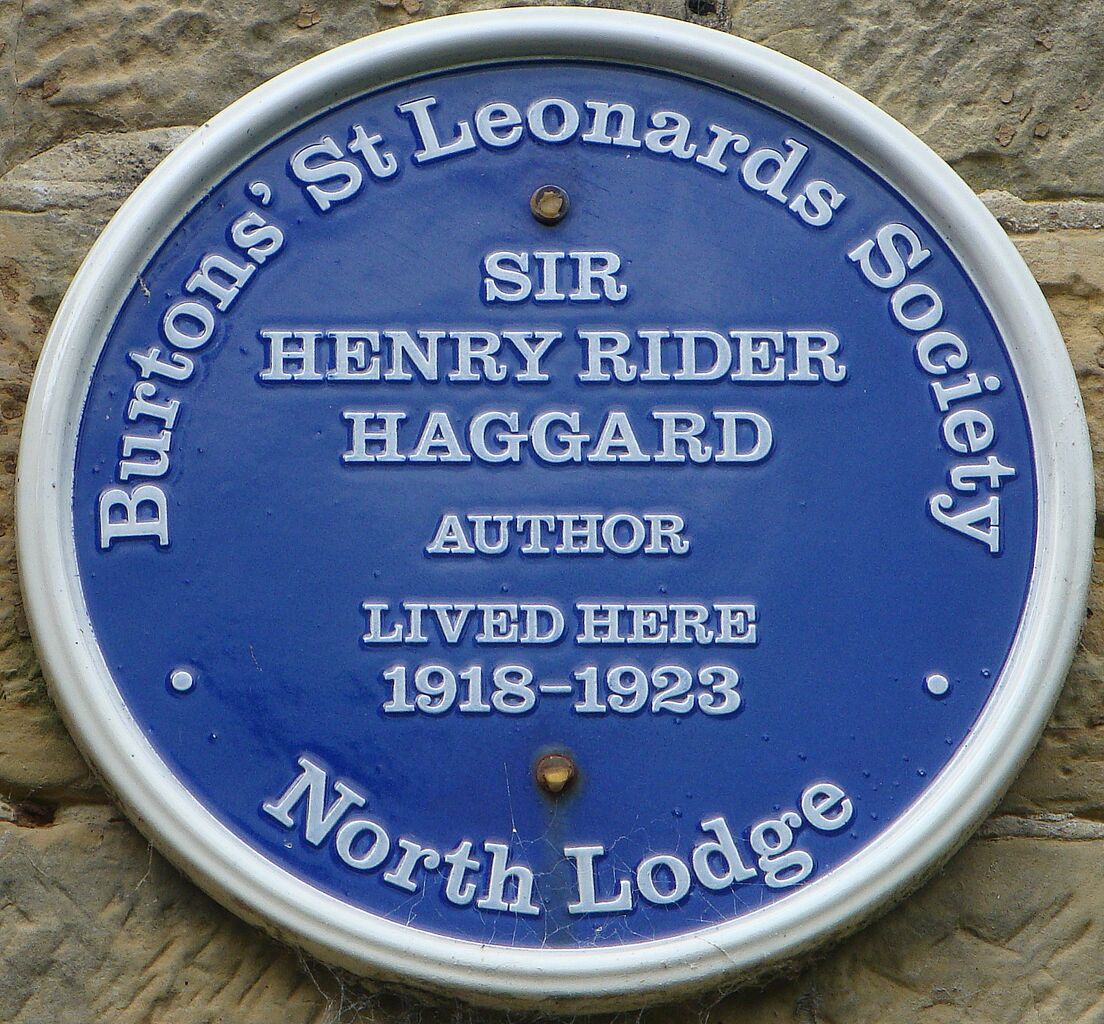 File:Sir Henry Rider Haggard Blue Plaque, North Lodge.jpg